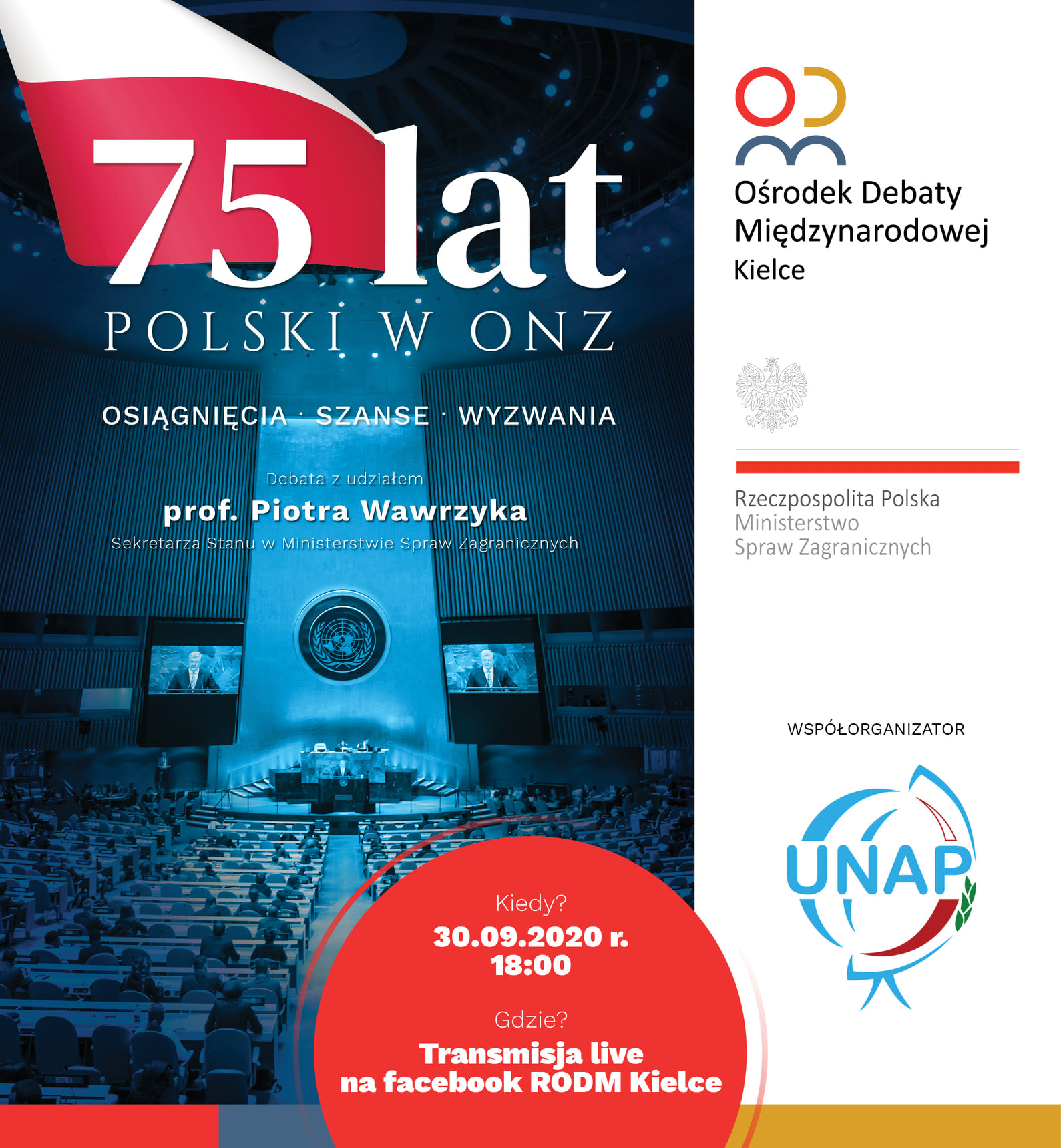 Kolejna debata-75 lat Polski w ONZ – osiągnięcia, szanse, wyzwania