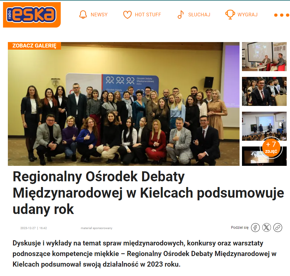 Radio Eska o RODM Kielce