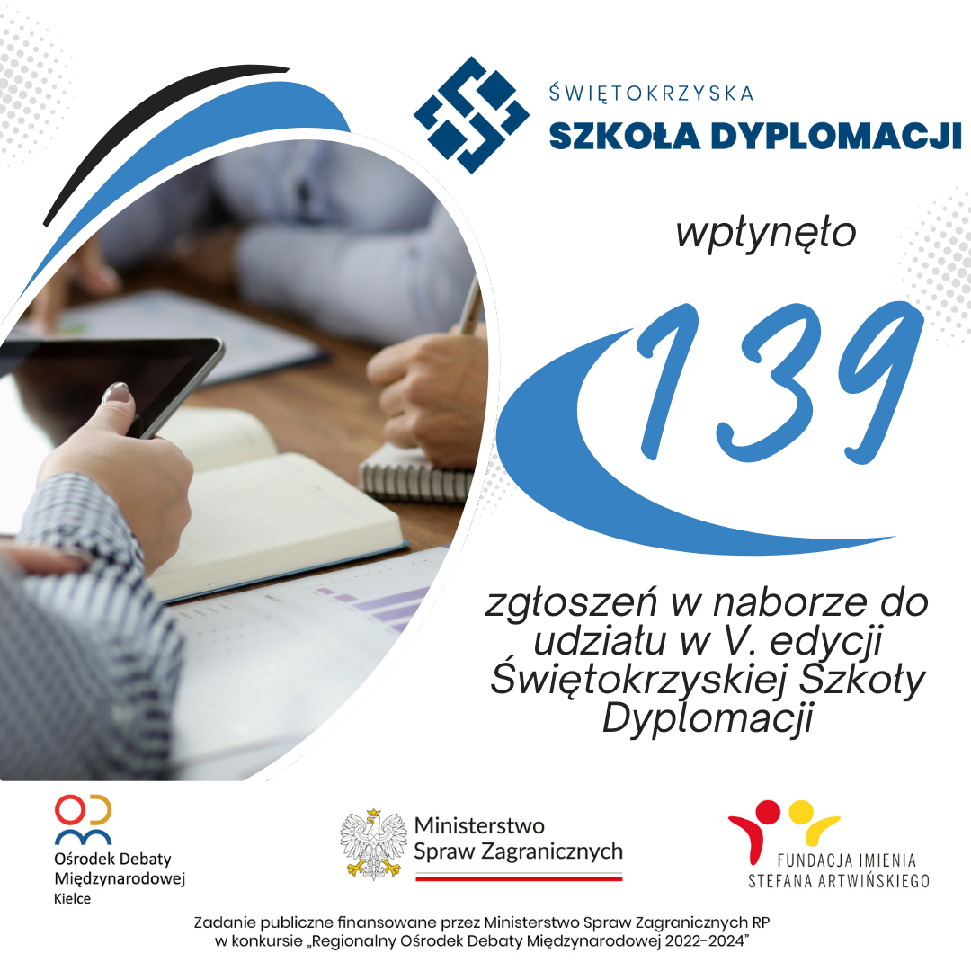 139 zgloszeń do udziału w kolejnej edycji Świętokrzyskiej Szkoły Dyplomacji